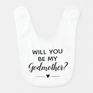 Cute Will You Be My Godmother Proposal Bib