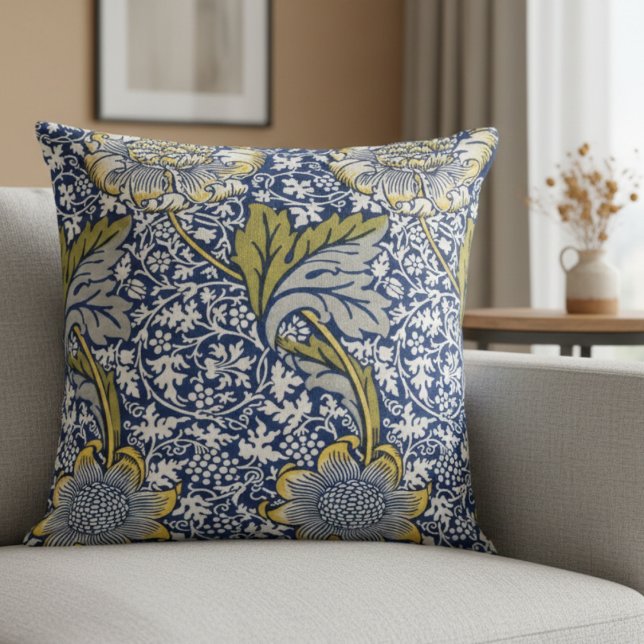 Cute William Morris Floral Throw Pillow  (Creator Uploaded)