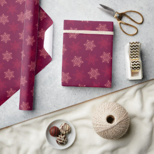 Cute Wine Christmas Snowflake wrapping paper