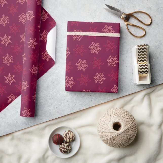 Cute Wine Christmas Snowflake wrapping paper (Crafts)