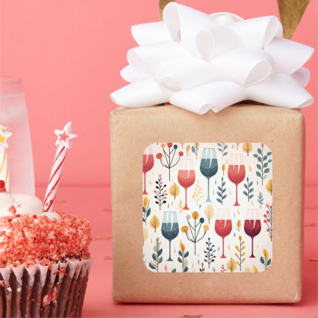 Cute wine cups sticker (Party)