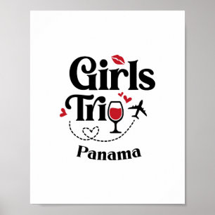 Cute Wine Girls Trip Panama Travel Vacation  Poster