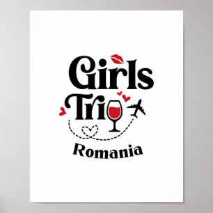 Cute Wine Girls Trip Romania Travel Vacation Poster