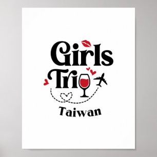 Cute Wine Girls Trip Taiwan Travel Vacation  Poster