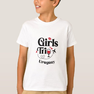 Cute Wine Girls Trip Uruguay Travel Vacation T-Shirt