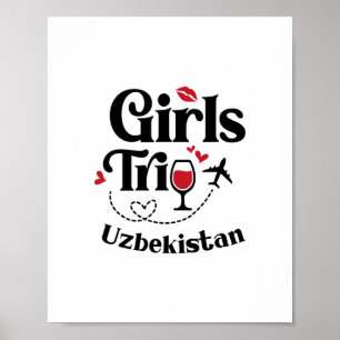 Cute Wine Girls Trip Uzbekistan Travel Vacation  Poster