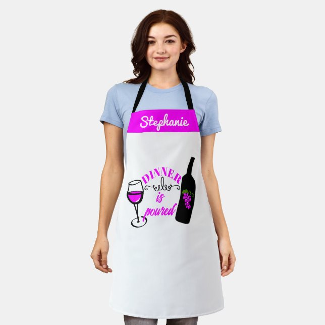 Cute Wine Humour & Tasting Funny Personalized Wine Apron (Worn)