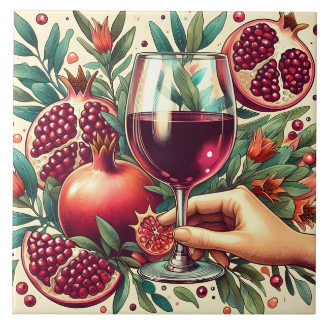 Cute wine lovers crafting home business tile (Front)