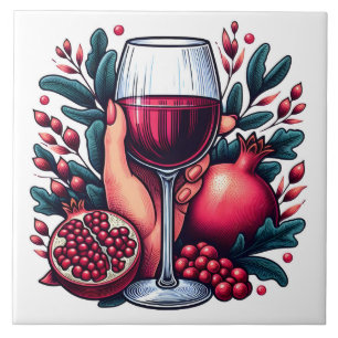 Cute wine lovers crafting home business  tile