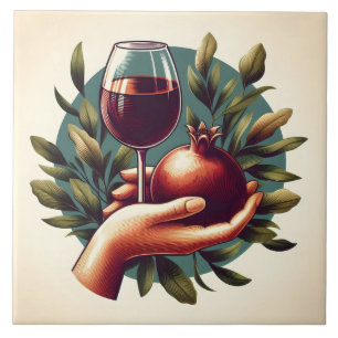 Cute wine lovers crafting home business  tile