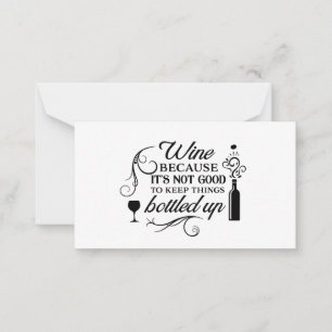 cute wine lovers word art card