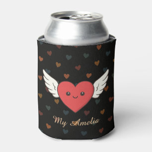Cute Winged Heart Can Cooler – Valentine Gift