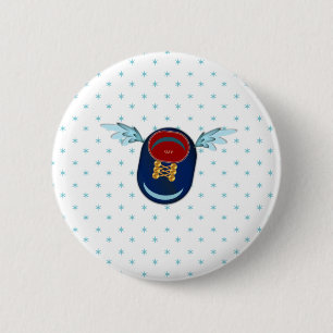 Cute winged shoe cartoon 2 inch round button