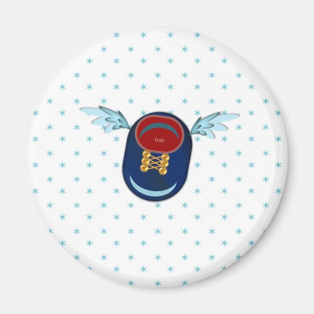 Cute winged shoe cartoon magnet (Front)