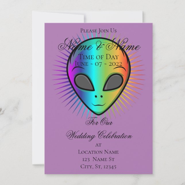 Cute Winking Alien Head Thunder_Cove Invitation (Front)