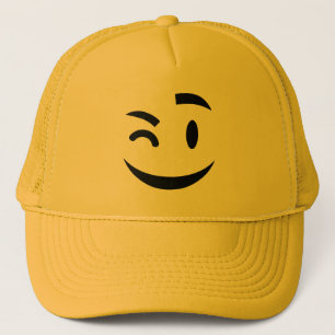 Cute winking at you emoji trucker hat