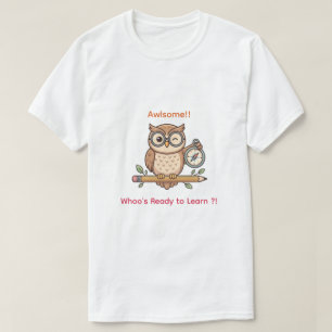 Cute Winking Owl Back to School Toon Illustration T-Shirt
