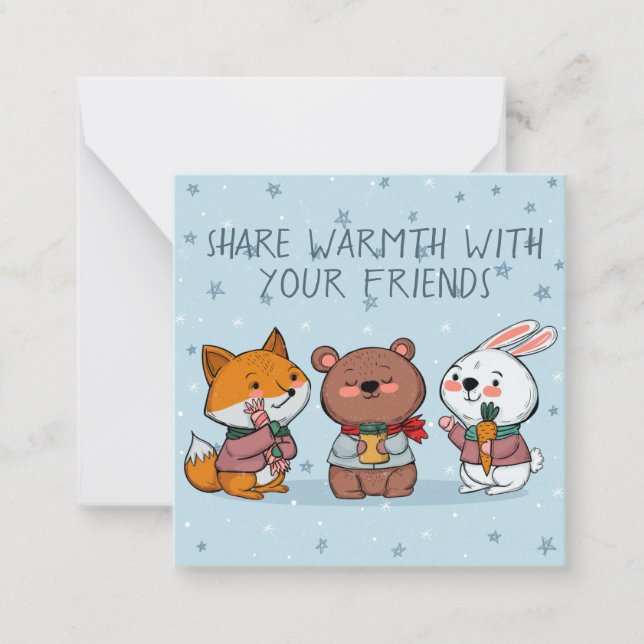 Cute Winter Animals Card (Front)