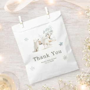 Cute Winter Arctic Wolf Baby Shower Favour Bag