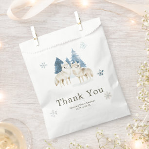 Cute Winter Arctic Wolf Baby Shower Favour Bag