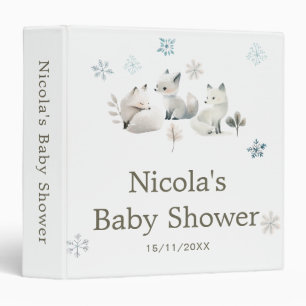 Cute Winter Arctic Wolf Baby Shower Photo Album Binder
