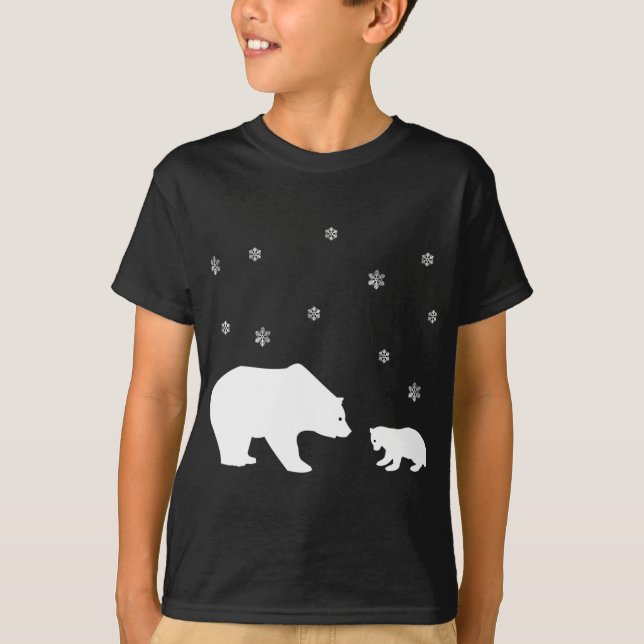 Cute Winter Bear Christmas T-Shirt (Front)