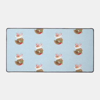 Cute Winter Bird Holiday Design Christmas Desk Mat