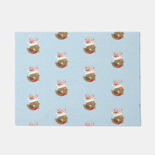 Cute Winter Bird Holiday Design Christmas  Doormat