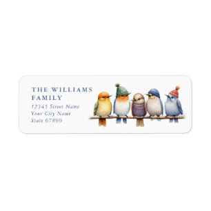 Cute Winter Birds Return Address Labels