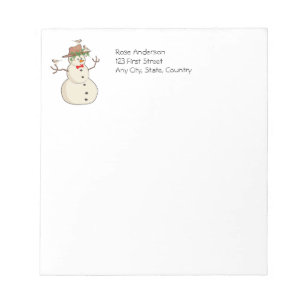 Cute Winter Birds with Snowman Christmas Chickadee Notepad