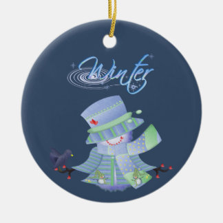 Cute Winter Blues  Ceramic Ornament