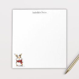 Cute Winter Bunny Sketch Illustration Notepad