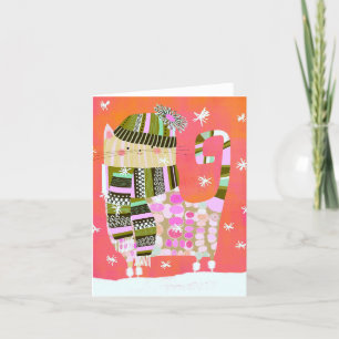 Cute Winter Cat BLANK Greeting Card
