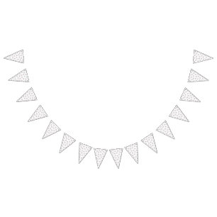 Cute Winter Cat Pattern with Scarves and Snowflake Bunting Flags