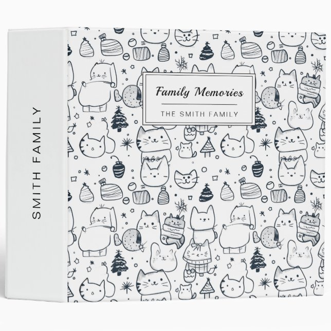Cute Winter Christmas Doodle Pattern (1) Binder (Front/Spine)