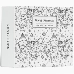 Cute Winter Christmas Doodle Pattern (2) Binder