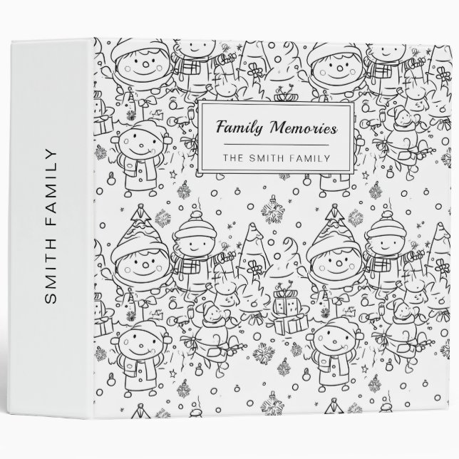 Cute Winter Christmas Doodle Pattern (2) Binder (Front/Spine)
