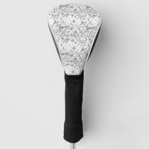 Cute Winter Christmas Doodle Pattern (2) Golf Head Cover