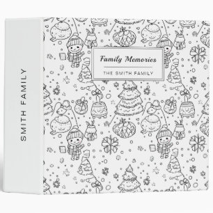 Cute Winter Christmas Doodle Pattern (3) Binder