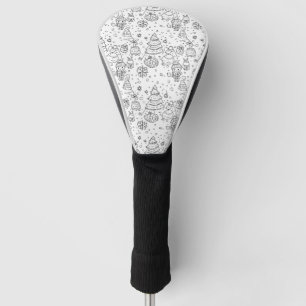 Cute Winter Christmas Doodle Pattern (3) Golf Head Cover