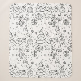 Cute Winter Christmas Doodle Pattern (3) Sherpa Blanket