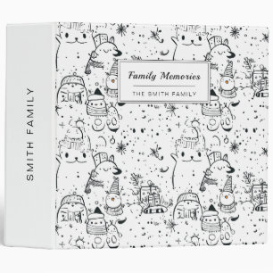 Cute Winter Christmas Doodle Pattern (4) Binder