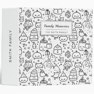 Cute Winter Christmas Doodle Pattern (6) Binder