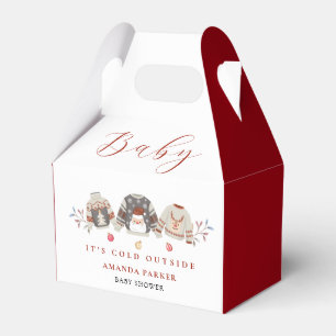 Cute Winter Clothes Christmas Baby Shower  Favor Box