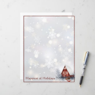 Cute winter cottage custom Christmas