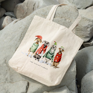 Cute Winter Dogs Sweater Furry & Bright Christmas  Tote Bag