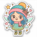 Cute Winter Fairy Kawaii Pastel Fantasy Art<br><div class="desc">An adorable winter fairy with pastel blue hair, sparkling wings, and cozy winter accessories in a whimsical kawaii style. This cute fantasy character is perfect for fairycore lovers, magical girl fans, pastel aesthetic collectors, and anyone who loves dreamy magical artwork. A sweet design for fans of cute whimsical fantasy art....</div>