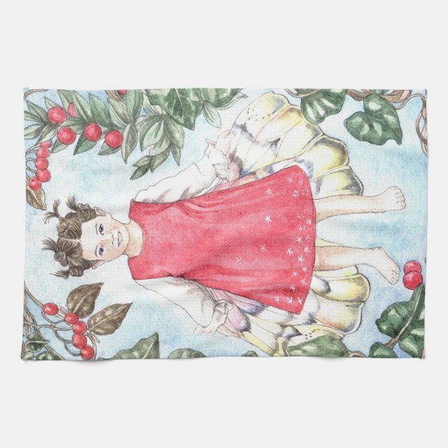 Cute Winter Fairy Kitchen Towel (Horizontal)