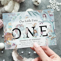 Cute Winter Forest Fairy Christmas 1st Birthday In