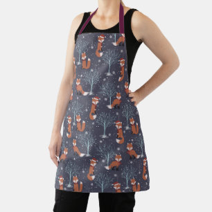 Cute Winter Fox Apron
